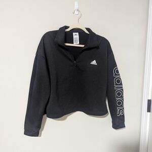 Adidas Black Quarter Zip Crop Sweatshirt